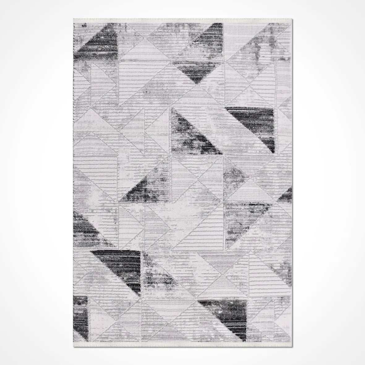 JALURA-Gri/Siyah- Özel Ölçü-Salon,Oturma Odası, Koridor Halısı-Robot Süpürgeye Uyumlu-Kolay Temizlenebilir-Uygun Fiyat