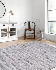 Pembe Fırça Darbeli Modern Halı