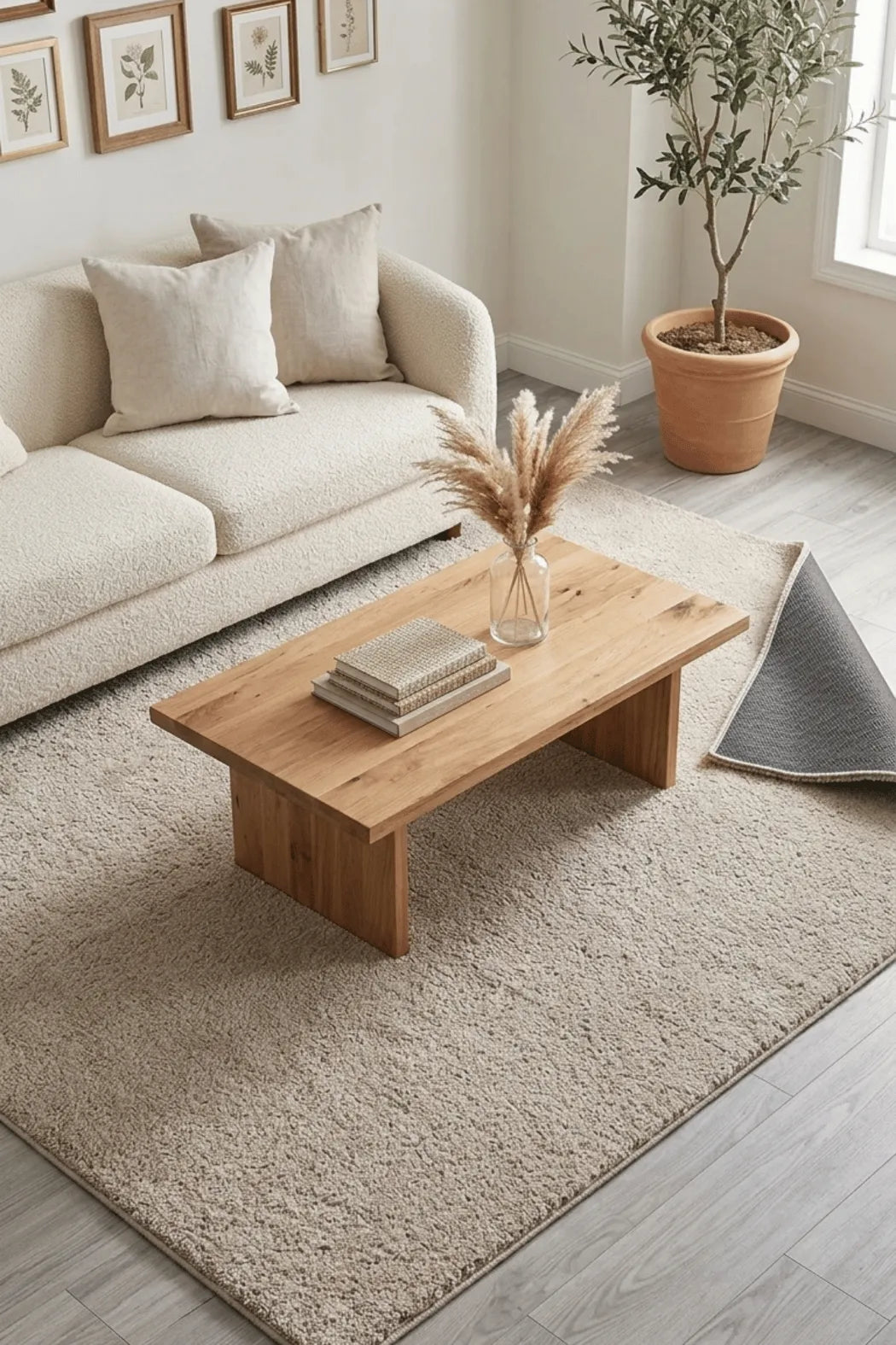 Gümüş Bej Ultra Dolgun Peluş Halı