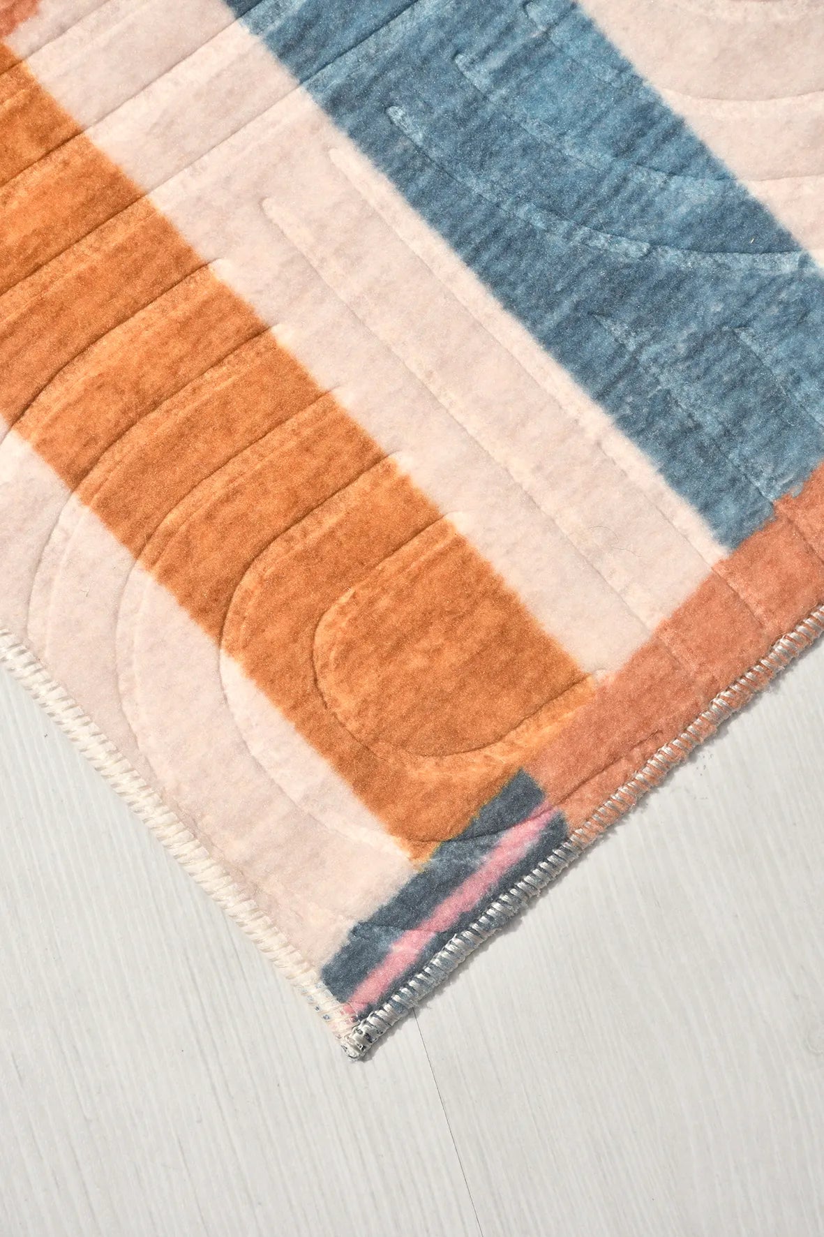 Renkli Kareli Patchwork Yıkanabilir Halı