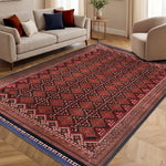Kırmızı ve Lacivert Etnik Desenli Klasik Halı - RPHT01