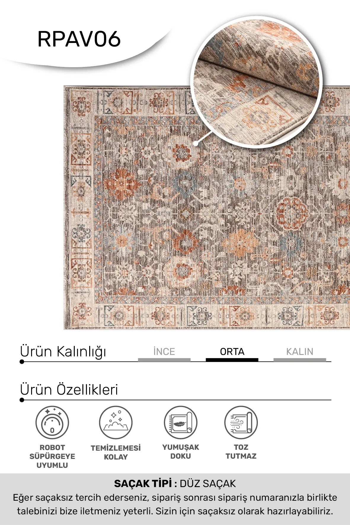 Renkli Eskitme Desenli Degrade Halı