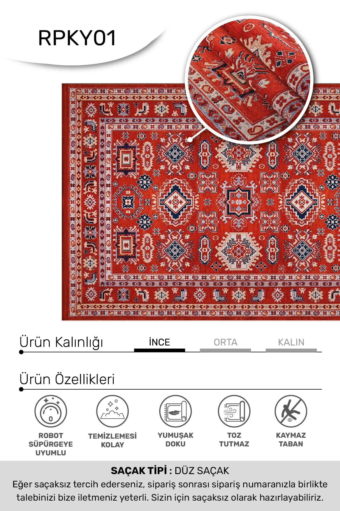 Kırmızı Geometrik Motifli Anadolu Kilimi
