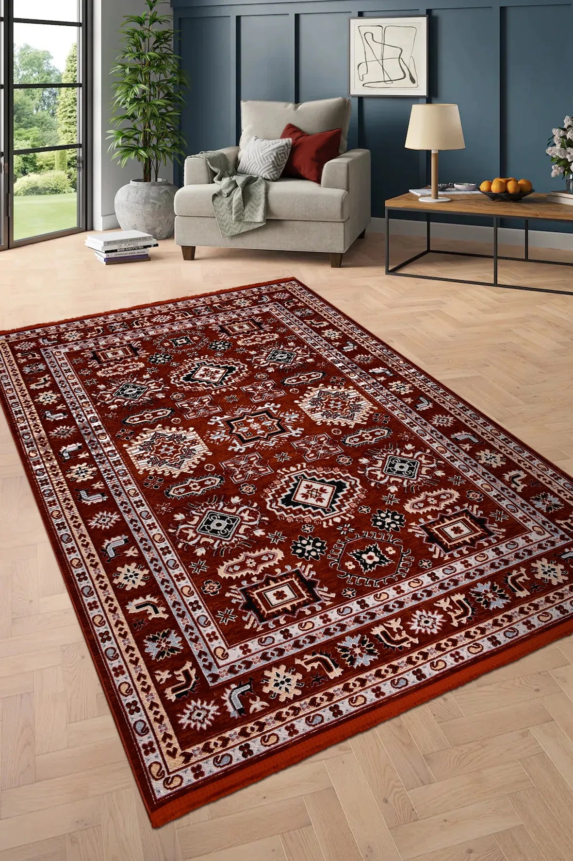Kiremit Geometrik Motifli Anadolu Kilimi