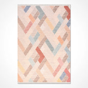 Pastel Renkli Geometrik Desenli Halı