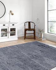 Koyu Gri Abstre Modern Halı