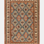 Mavi ve Kiremit Vintage Saçaklı Kilim - RPKU01