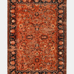 Kiremit ve Siyah Vintage Saçaklı Kilim - RPKU06