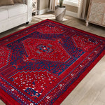 Kırmızı ve Lacivert Madalyonlu Etnik Kilim - RPSN02