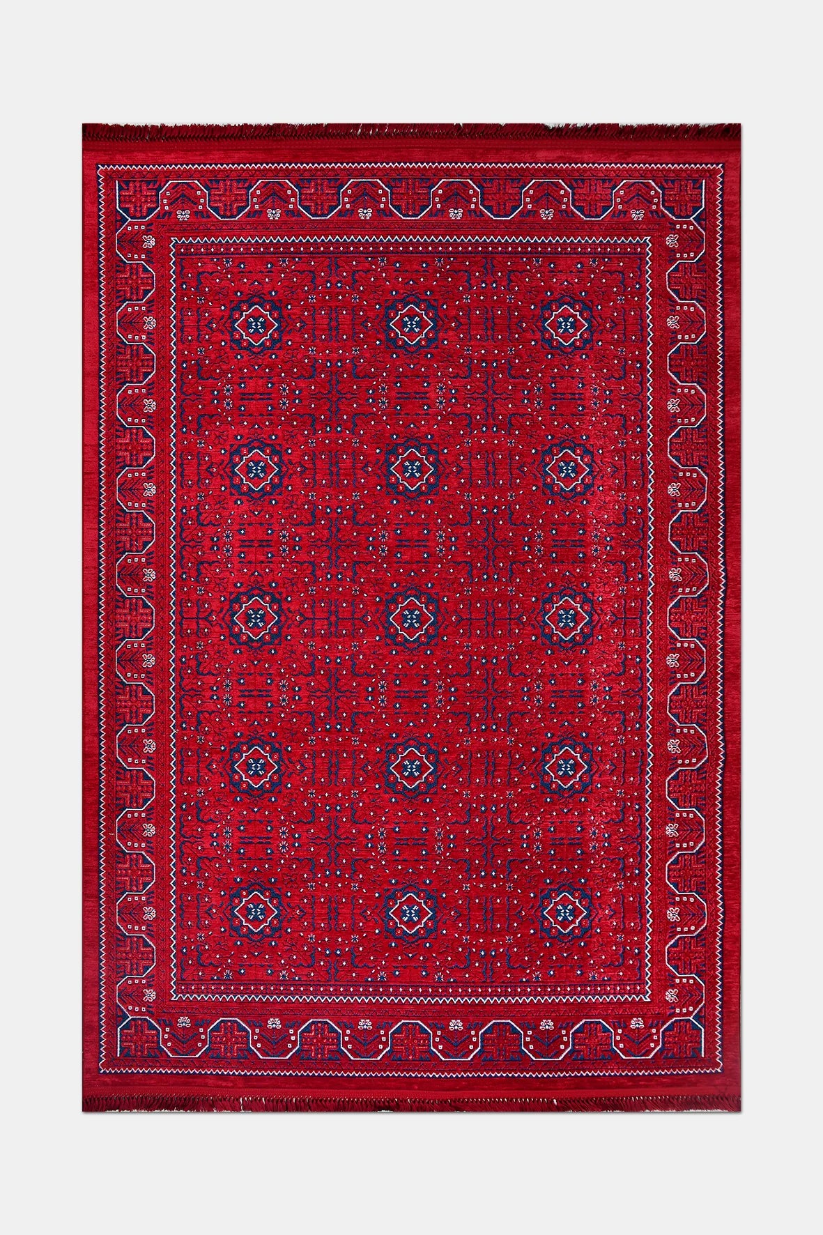 Kırmızı Etnik Motifli Kilim