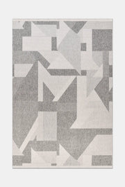 Gri Sisal Görünümlü Geometrik Halı
