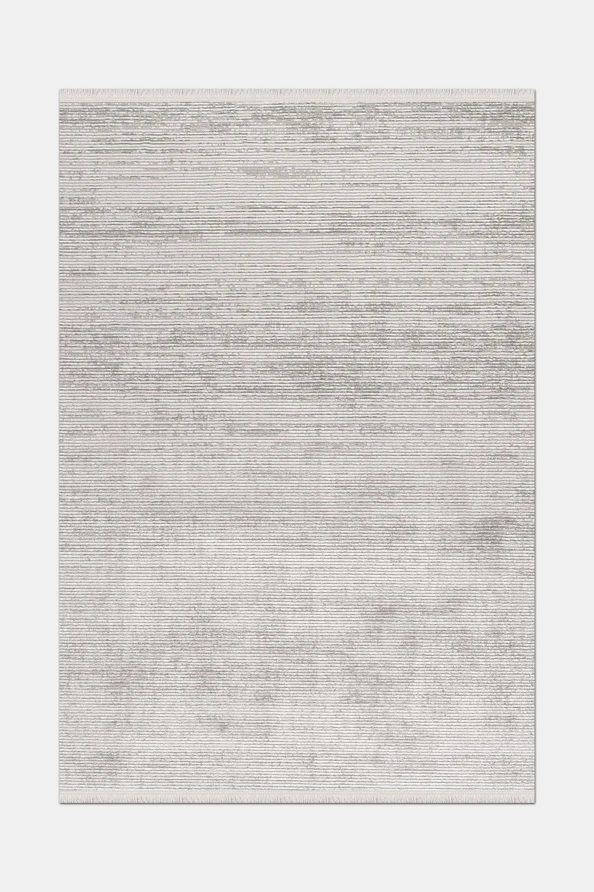 Gri Yatay Çizgili Kabartma Dokulu Halı