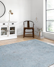 Soft Açık Mavi Kahve Detaylı Sade Halı