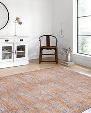 Toprak Turuncu Mavi Modern Halı