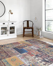 Çok Renkli Rustik Kilim Patchwork Görünümlü Halı