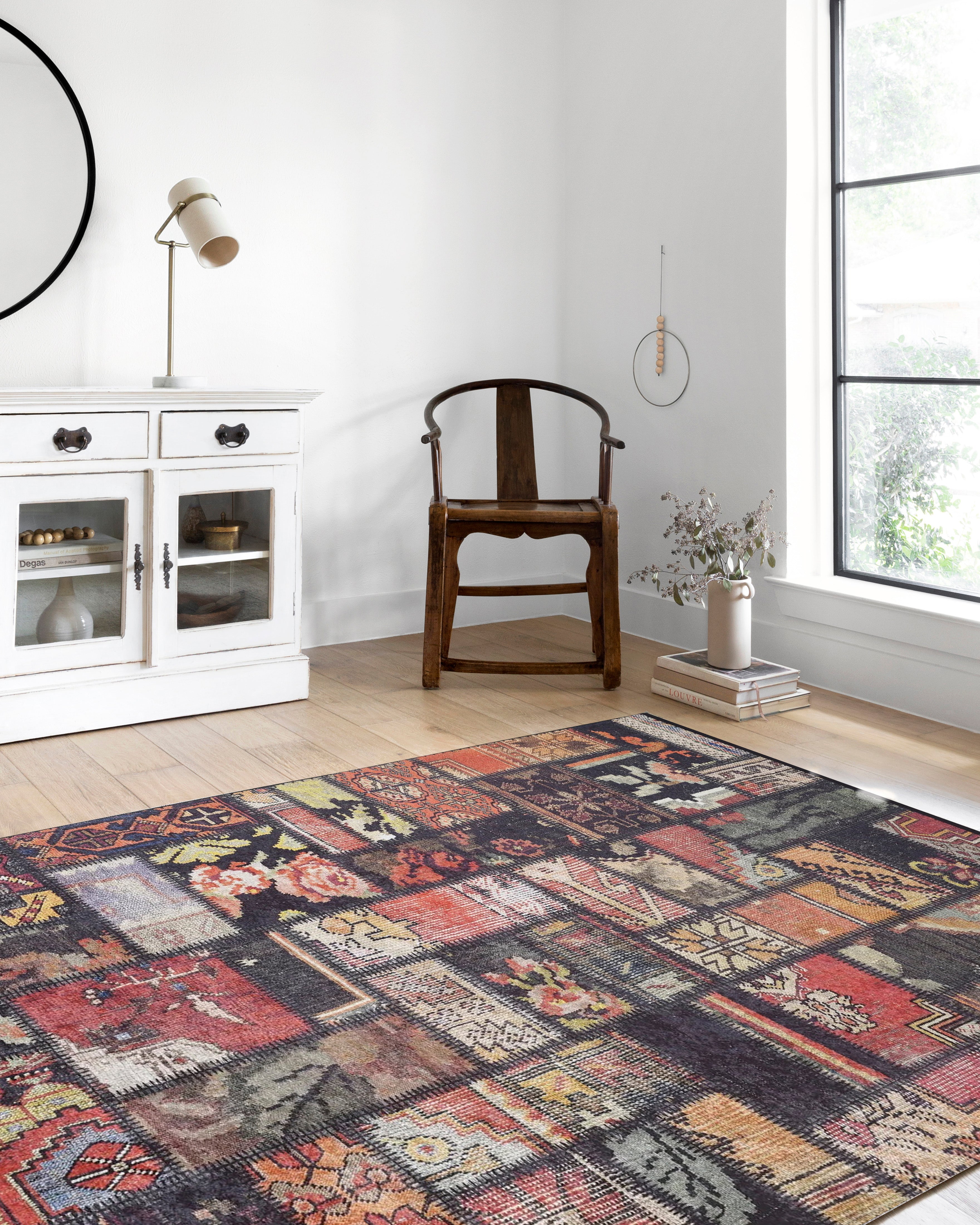 Blassrosa, cremebeige, geometrisch gemusterter Kelim-Teppich