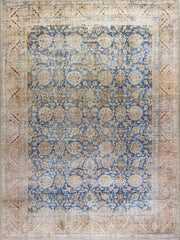 Rot-blauer Vintage-Teppich mit Medaillonmuster