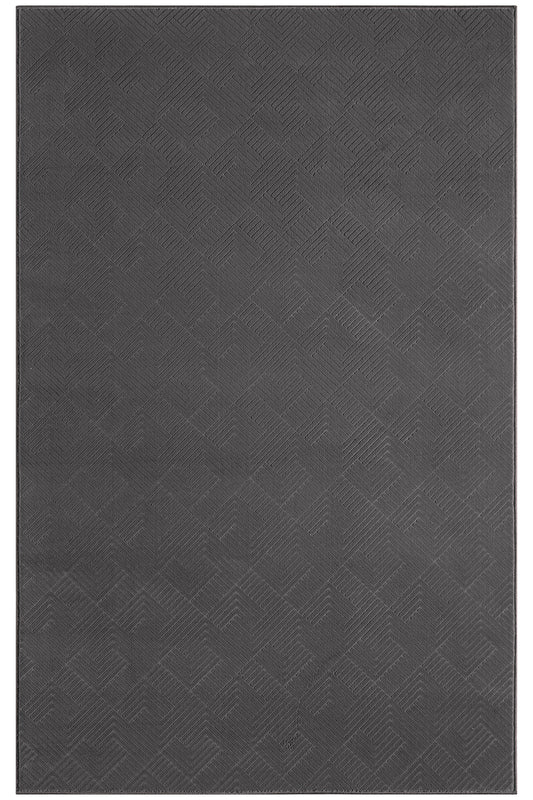 Anthracite Zigzag Chevron Diamond Pattern Modern Carpet