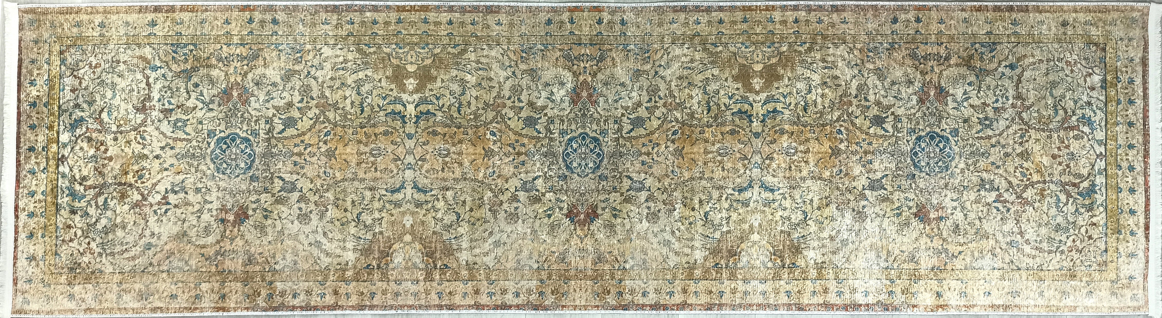 İran Bej Mavi Vintage Halı - Pera Halı