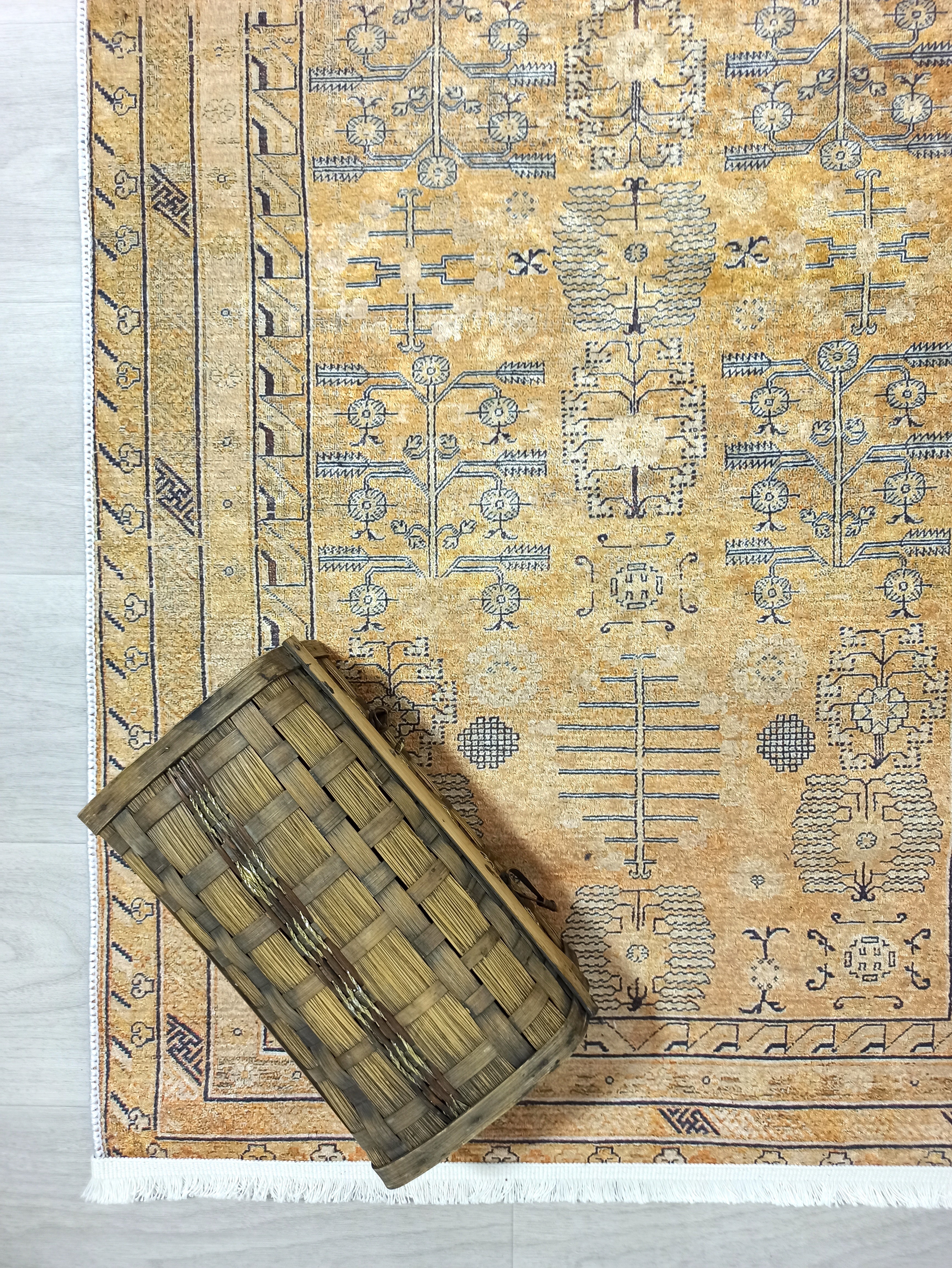 İran Bej Sarı Vintage Halı - Pera Halı