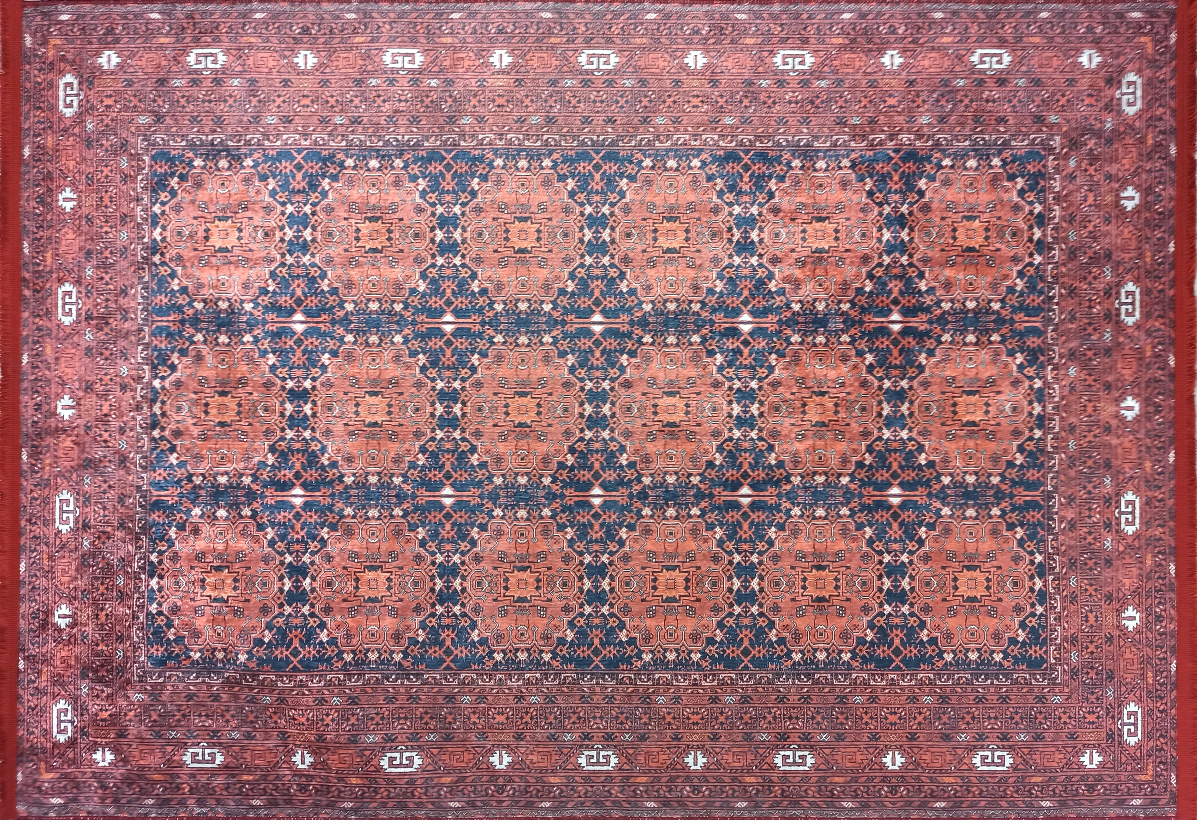 İran Kırmızı Geometrik Desenli Halı - Pera Halı