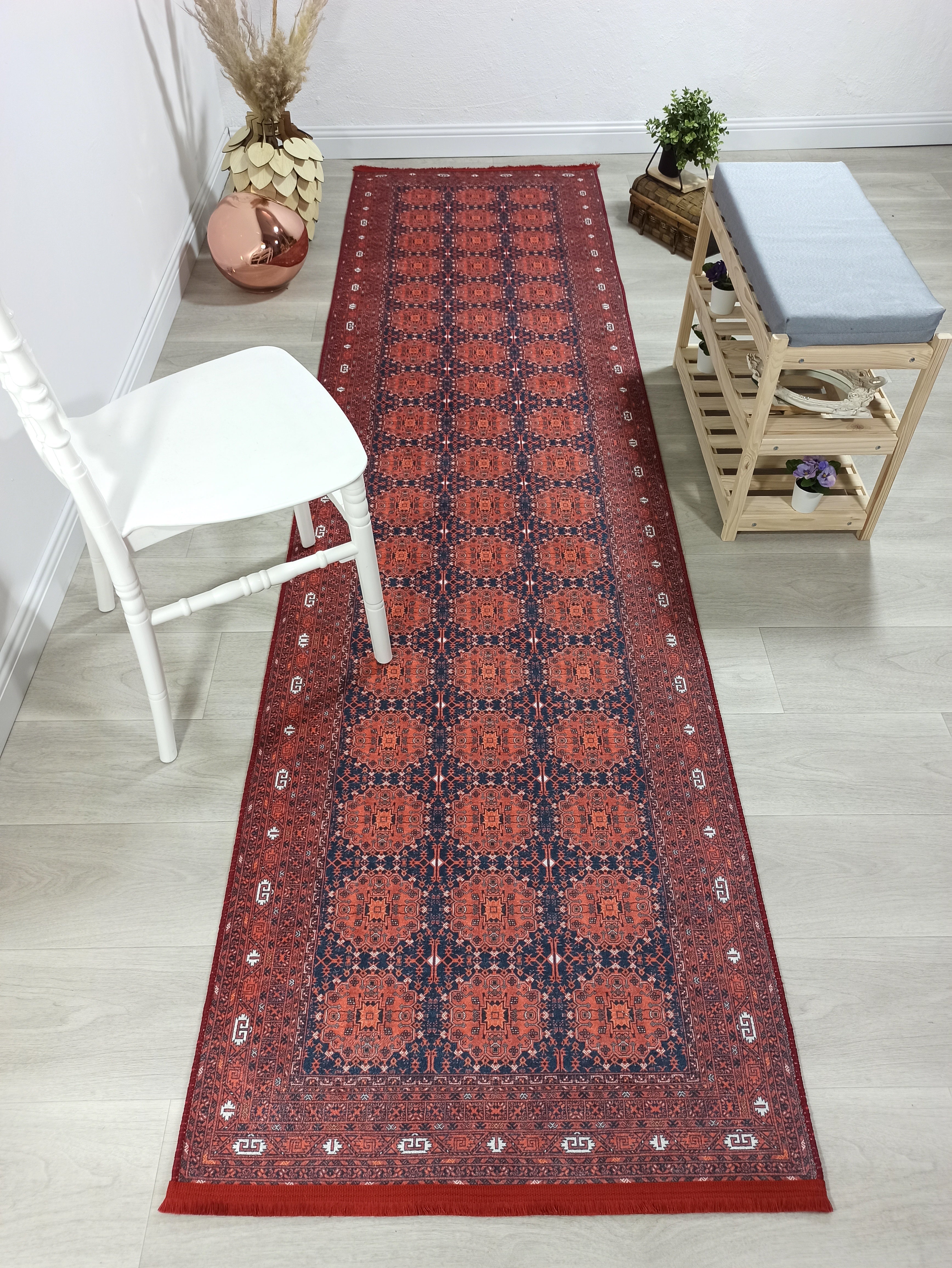 İran Kırmızı Geometrik Desenli Halı - Pera Halı