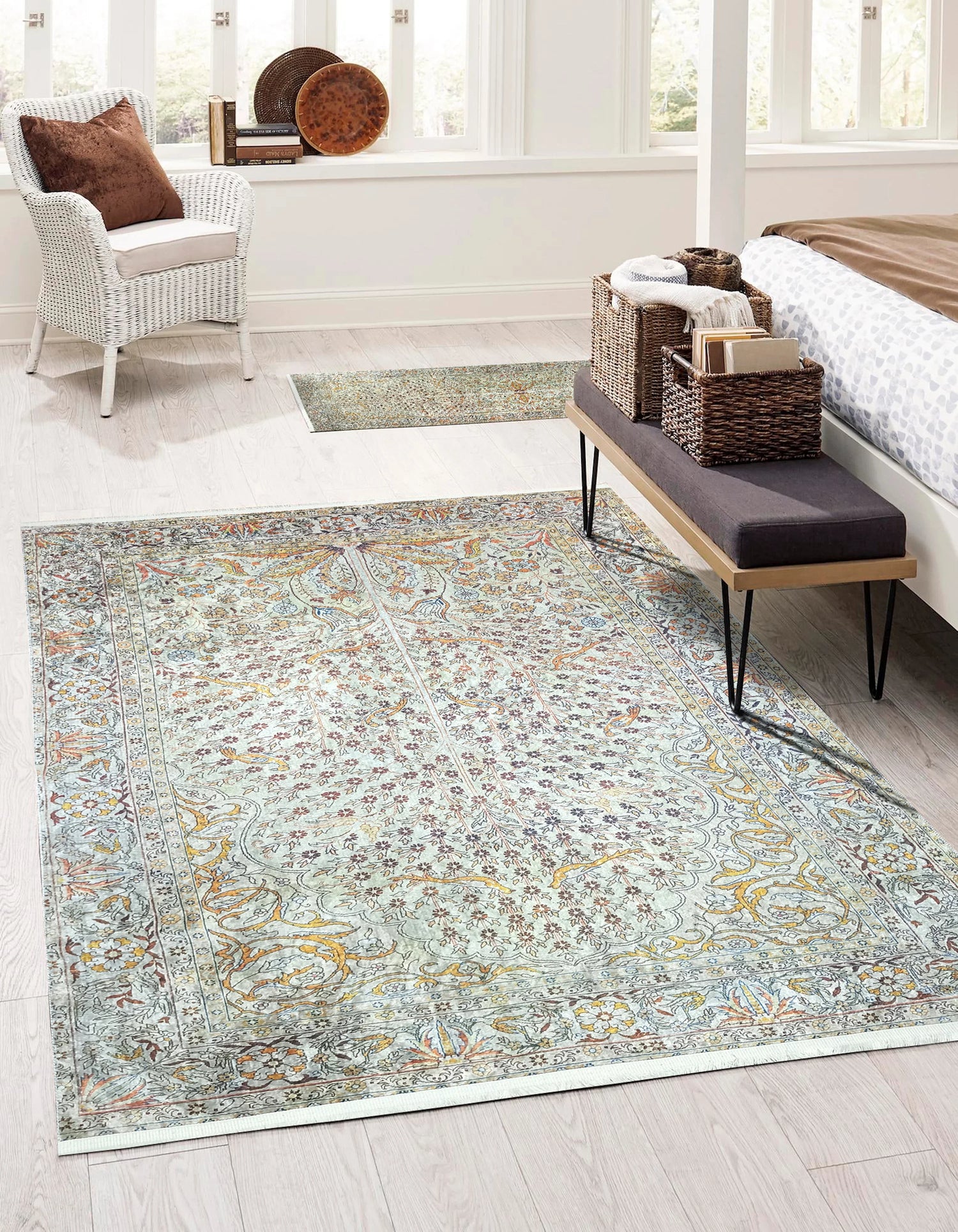 Bej Fildişi Vintage Doğal Halı