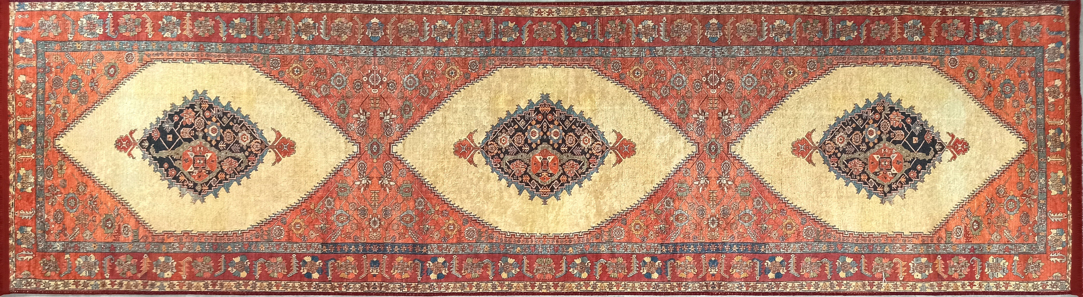 İran Turuncu Bej Vintage Halı - Pera Halı