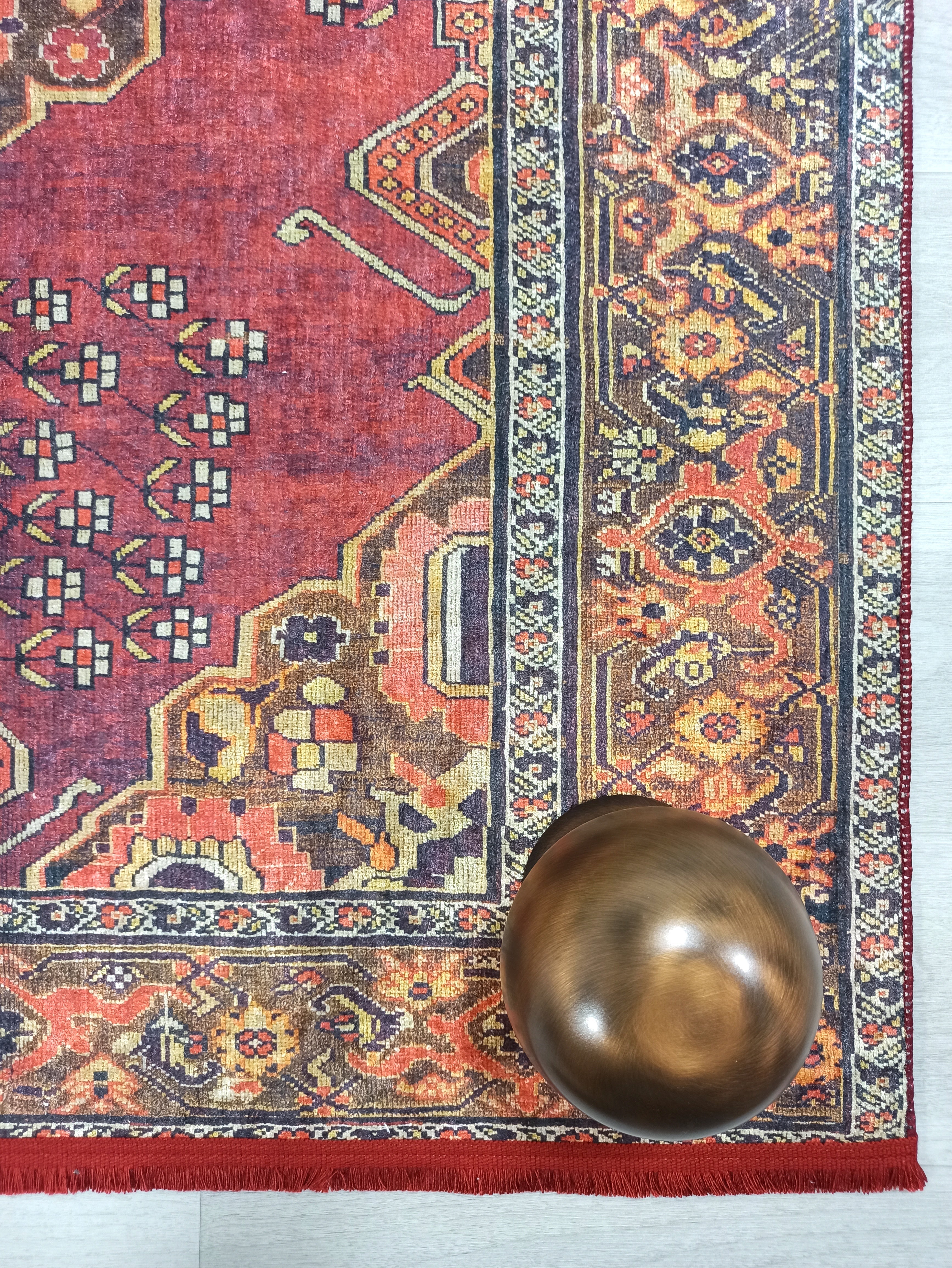 Uşak Koyu Kırmızı Bej Kilim Halı - Pera Halı
