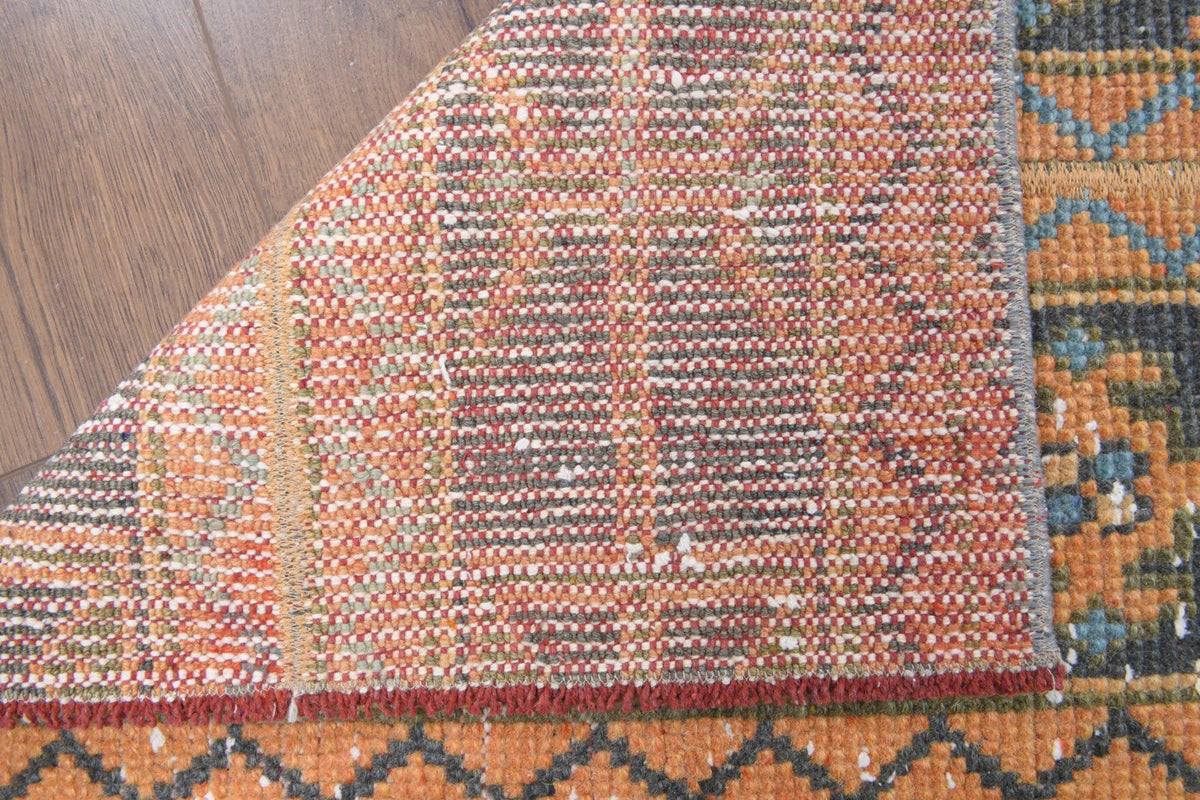 Antre ve koridor için oryantal desenli patchwork vintage yolluk – 51x296 cm