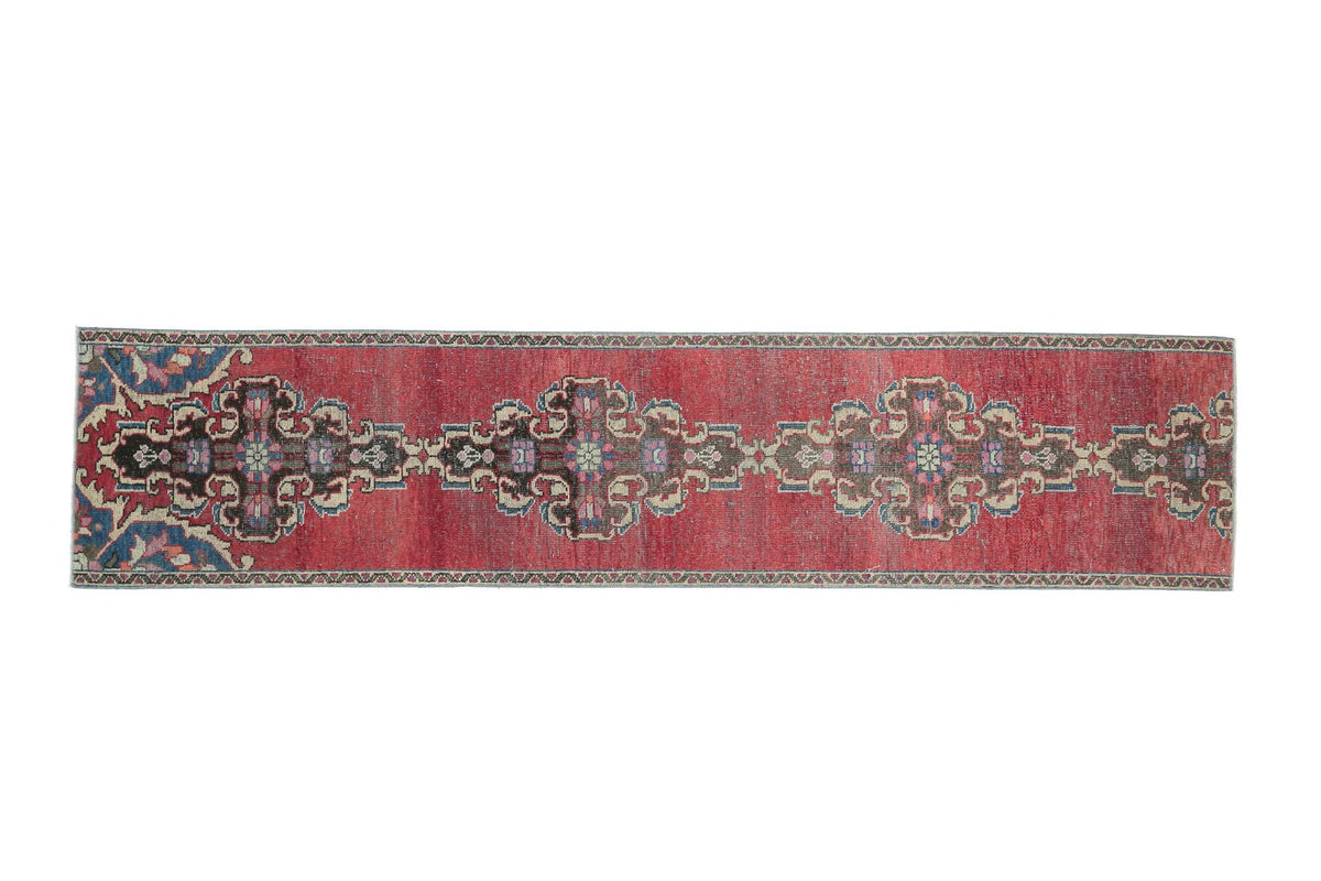 El yapımı vintage yolluk 71x318 cm oryantal desenli yün - detay görünümü