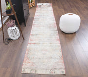 El yapımı vintage yolluk 74x396 cm soyut desenli yün - detay görünümü