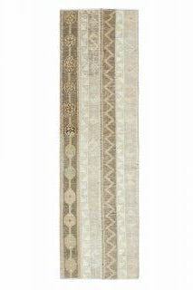 El yapımı vintage yolluk 51x183 cm i̇kat desenli yün - farklı açıdan görünüm