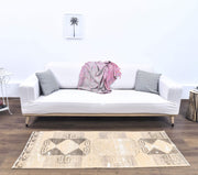 1970'lerden Anadolu kökenli geometrik desenli el dokuma vintage yolluk, 70x182 cm