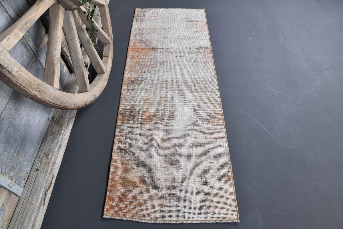 El yapımı vintage yolluk 64x178 cm soyut desenli yün - detay görünümü
