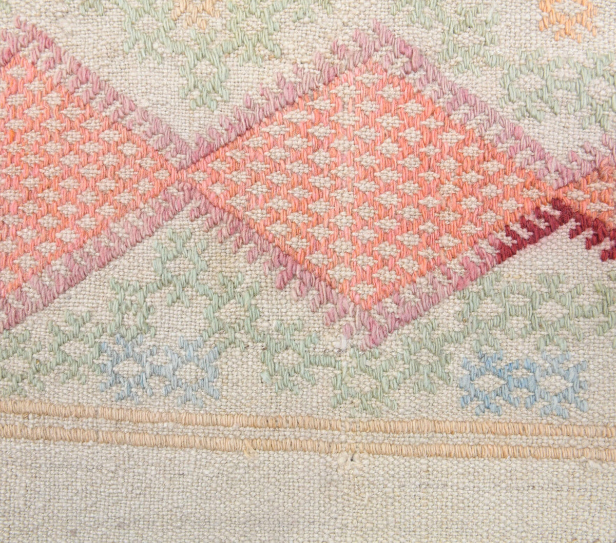 Antre ve koridor için düz zeminli vintage kilim yolluk – 62x207 cm