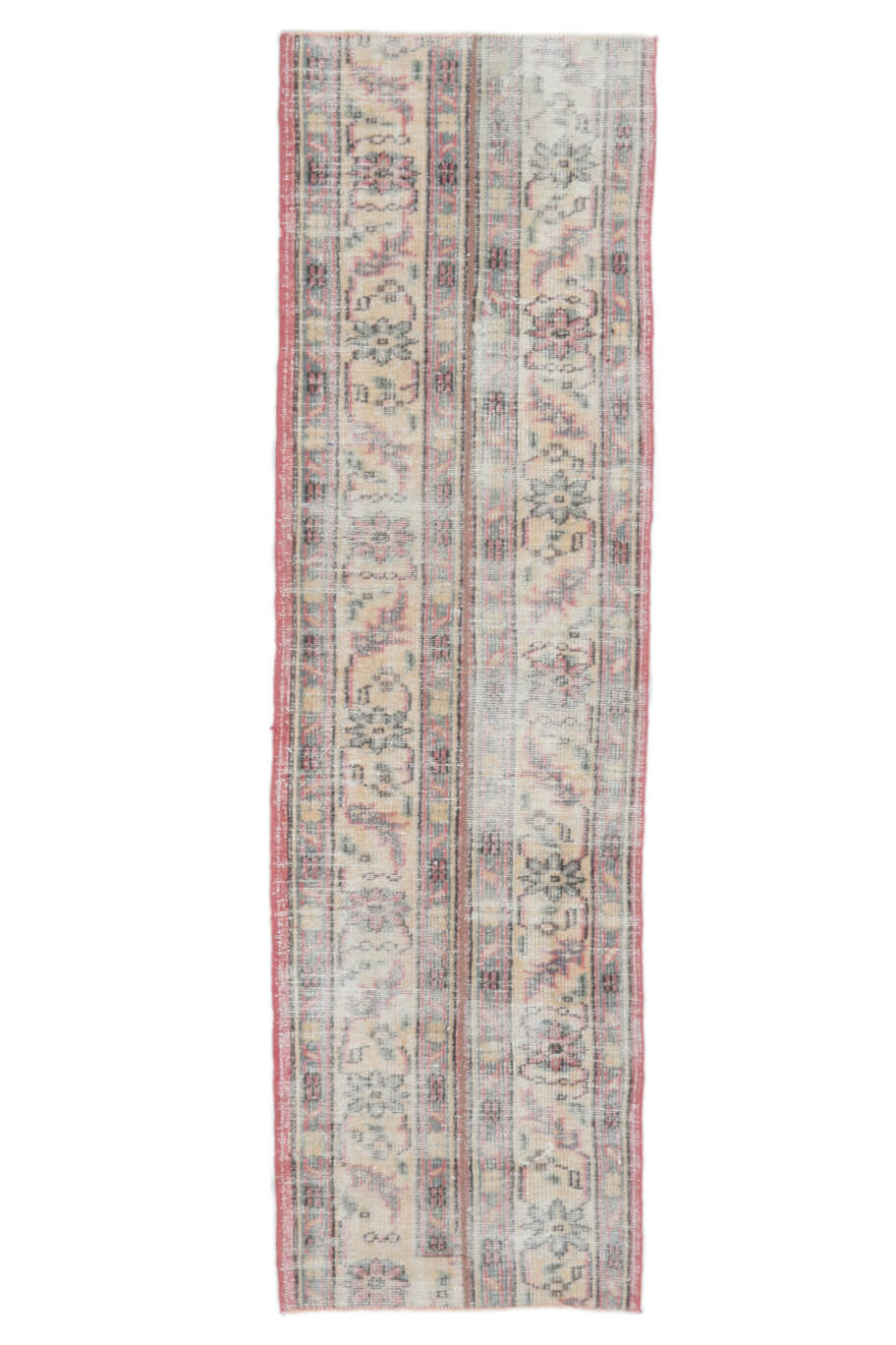 El yapımı vintage yolluk 71x229 cm çiçek desenli desenli yün - açık alan görünümü