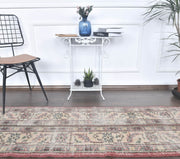 El yapımı vintage yolluk 71x229 cm çiçek desenli desenli yün - detay görünümü