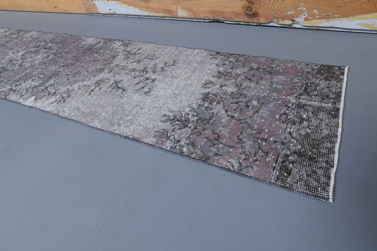 El yapımı vintage yolluk 56x284 cm oryantal desenli yün - detay görünümü