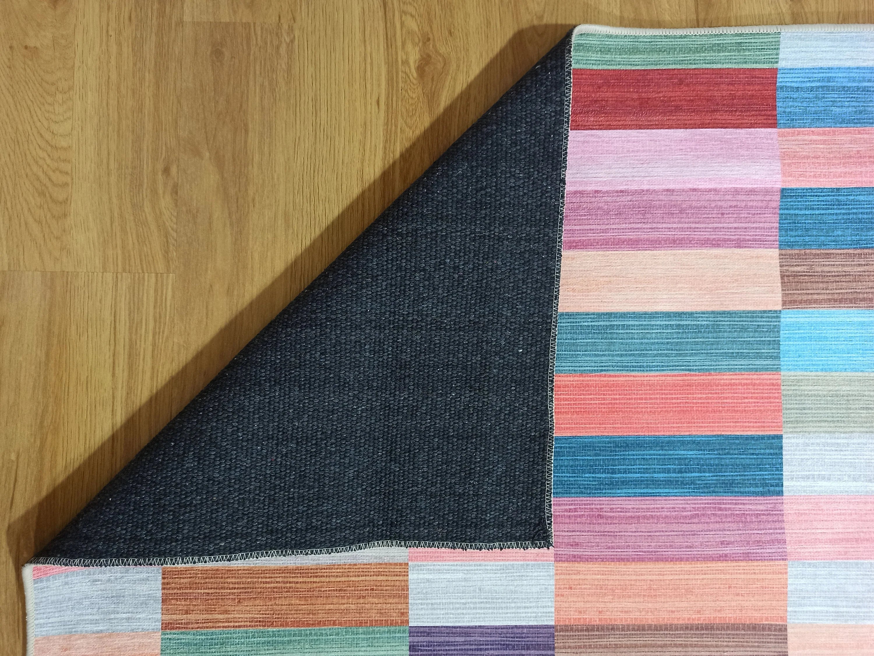 Grauer Vintage-Teppich mit geometrischem Muster