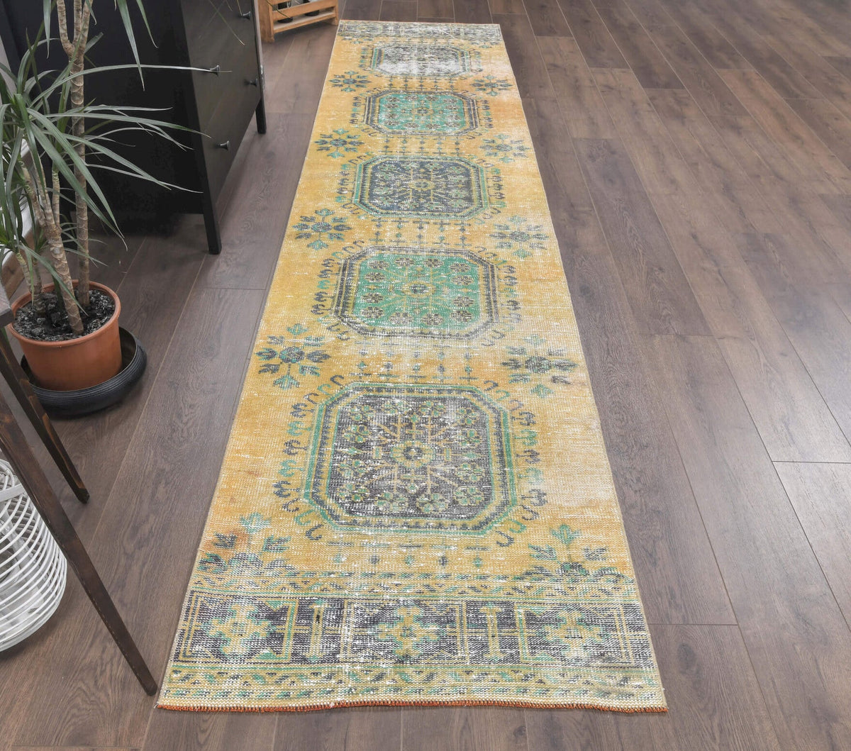 Tek parça el dokuma vintage yolluk 80x354 cm (2,83 m²) – Pera Halı