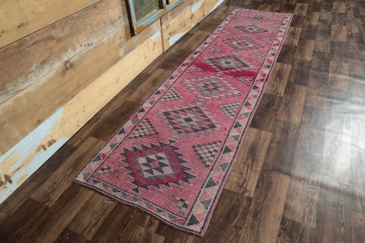 Tek parça el dokuma vintage yolluk 83x332 cm (2,76 m²) – Pera Halı