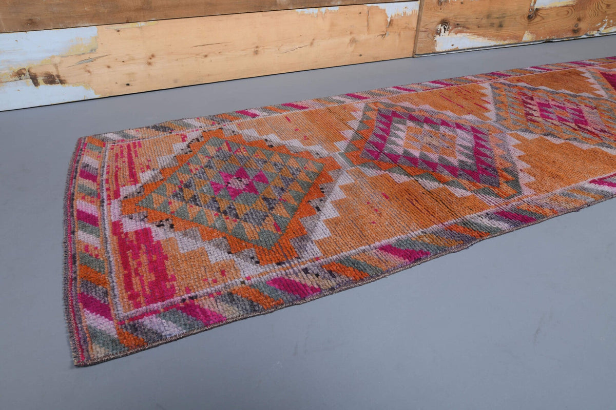 Tek parça el dokuma vintage yolluk 87x325 cm (2,83 m²) – Pera Halı