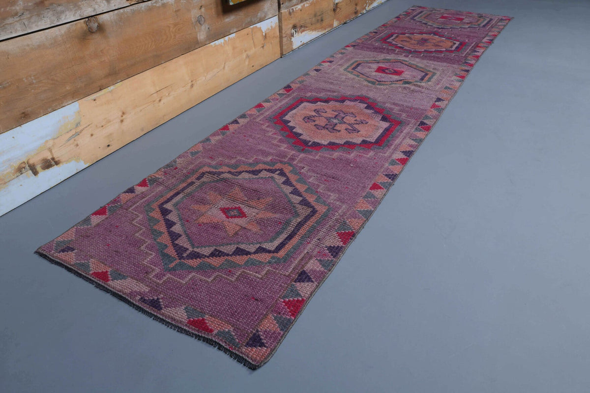 Vintage Hand-Knotted Runner Rug