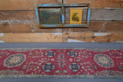 El yapımı vintage yolluk 76x333 cm oryantal desenli yün - detay görünümü
