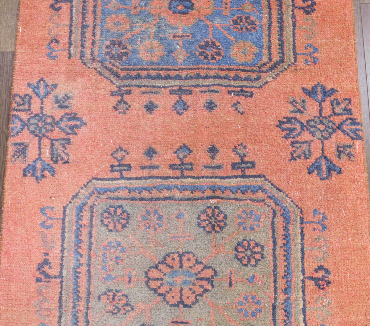 Tek parça el dokuma vintage yolluk 87x343 cm (2,98 m²) – Pera Halı