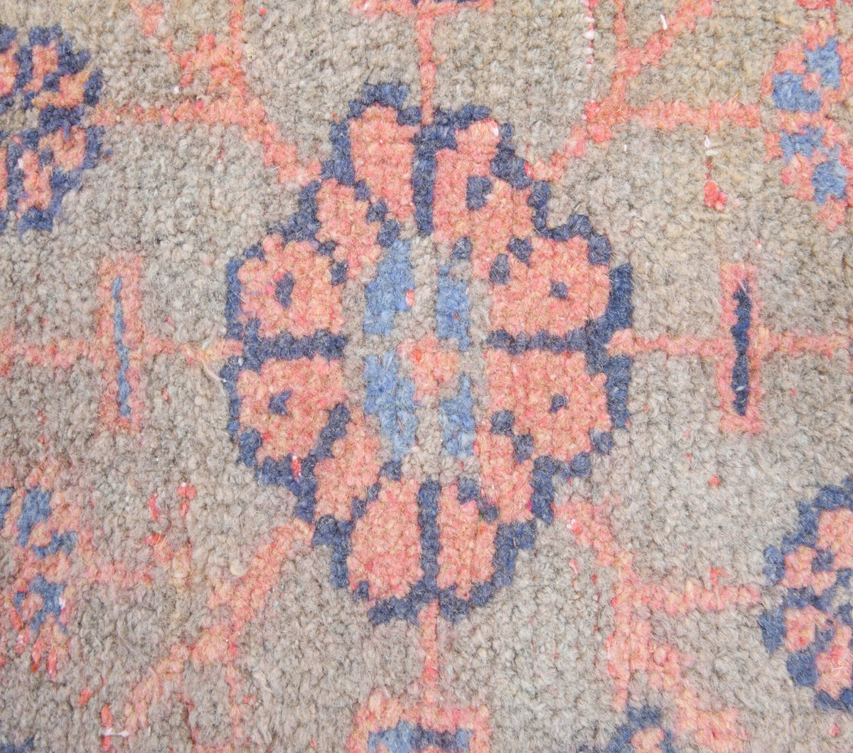 Antre ve koridor için çiçek desenli el dokuma vintage yolluk – 87x343 cm