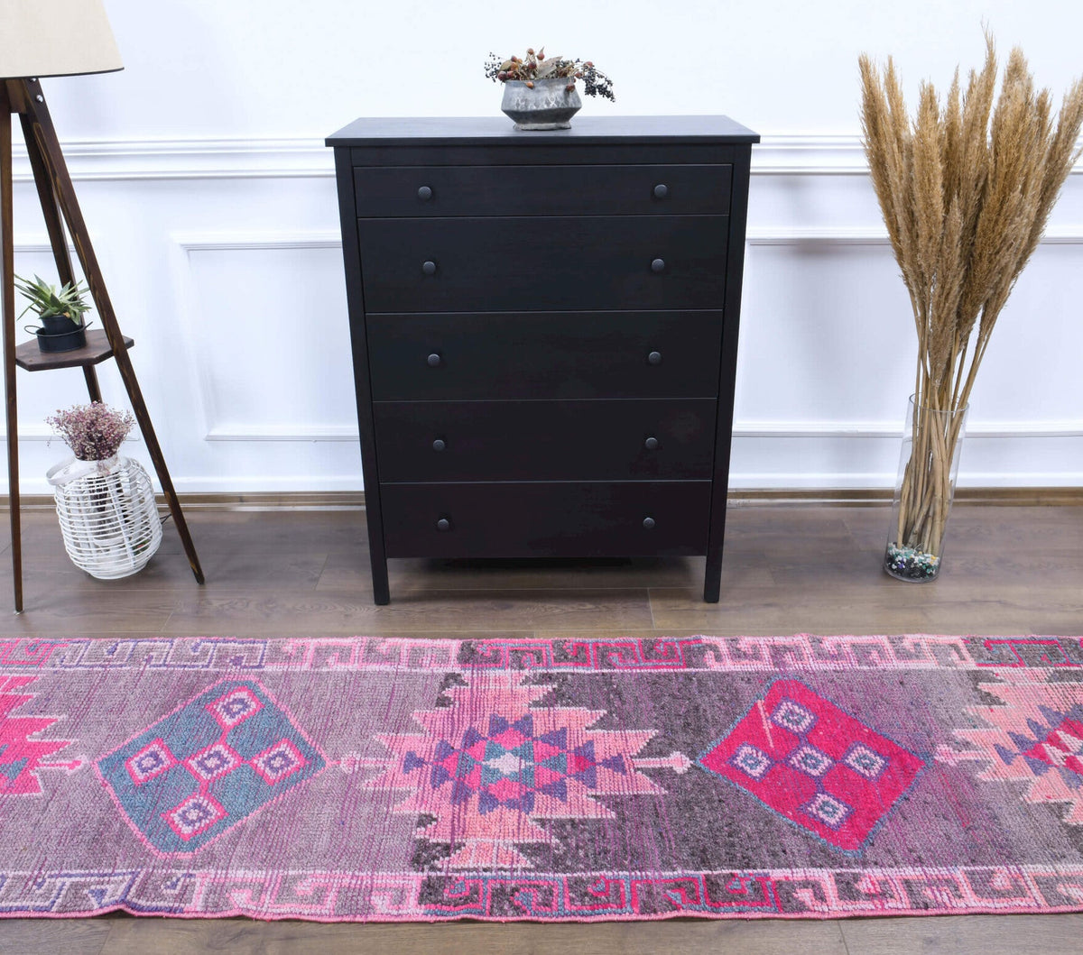 Vintage Hand-Knotted Runner Rug