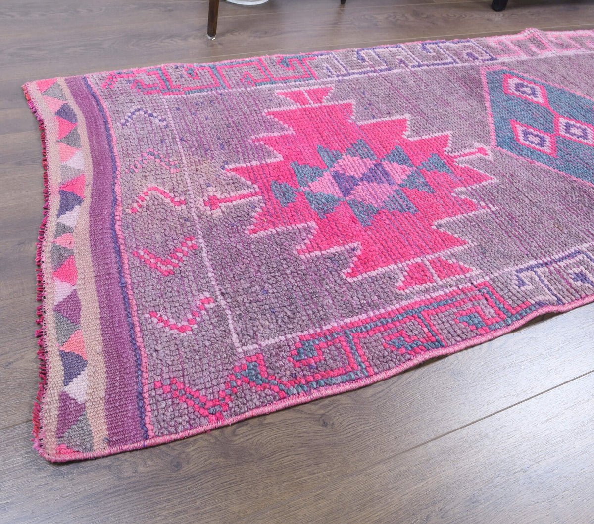 Vintage Hand-Knotted Runner Rug