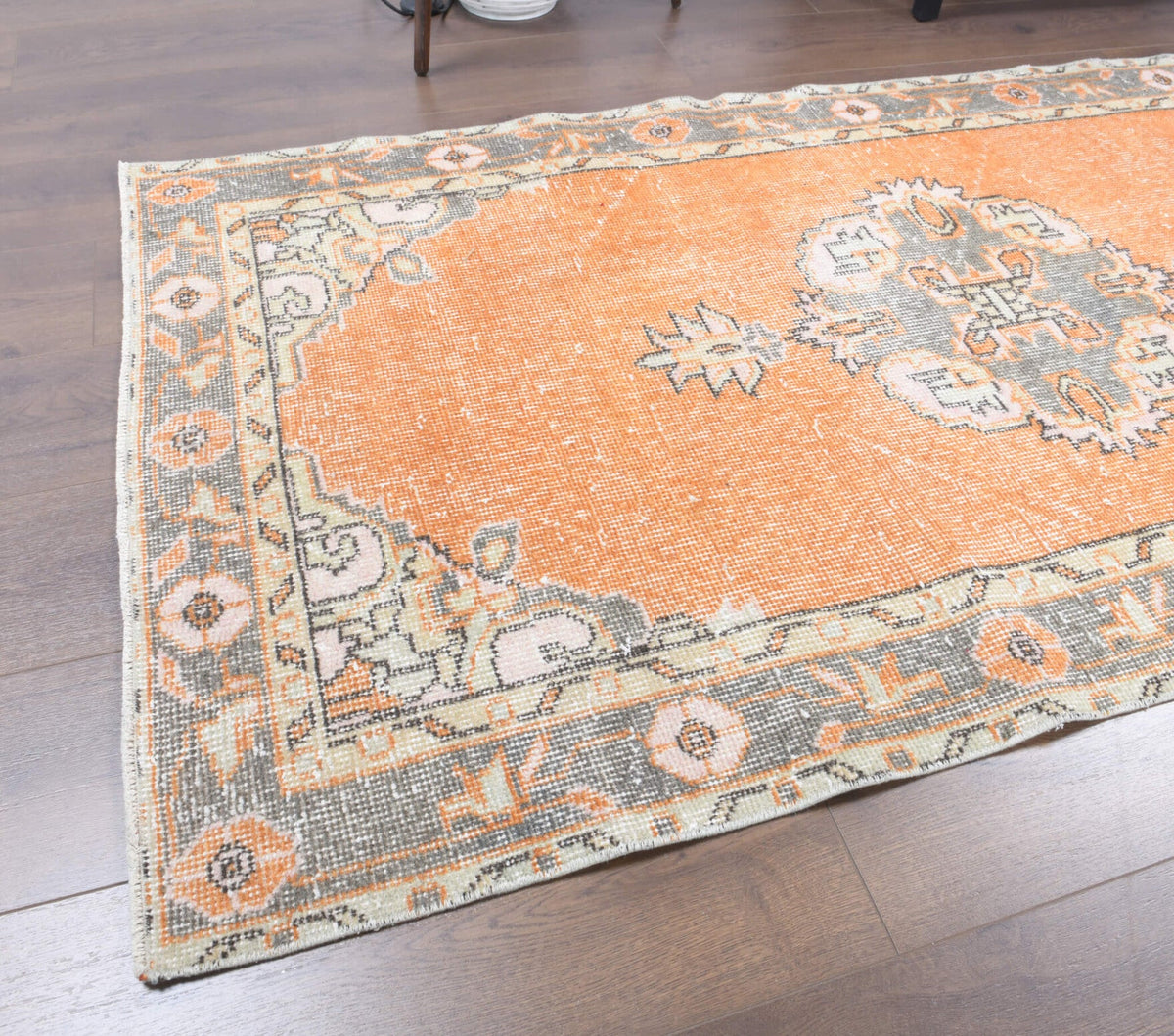 El yapımı vintage yolluk 91x335 cm oryantal desenli yün - açık alan görünümü